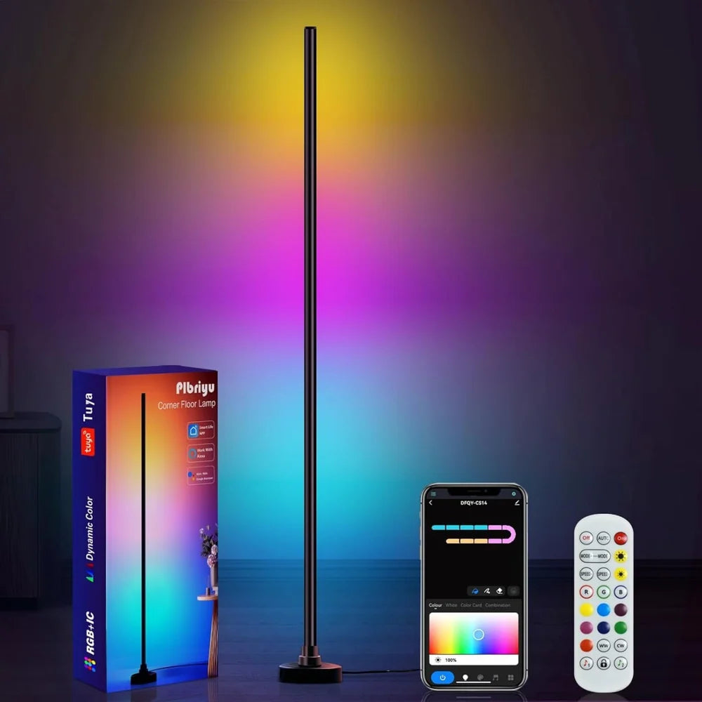 RGB Corner Floor Lamp – Smart App & Remote Control, Music Sync, 1 Million Colors