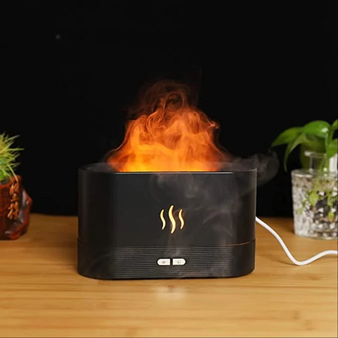 Flame Humidifier Diffuser – Ultrasonic Aromatherapy Essential Oil Diffuser