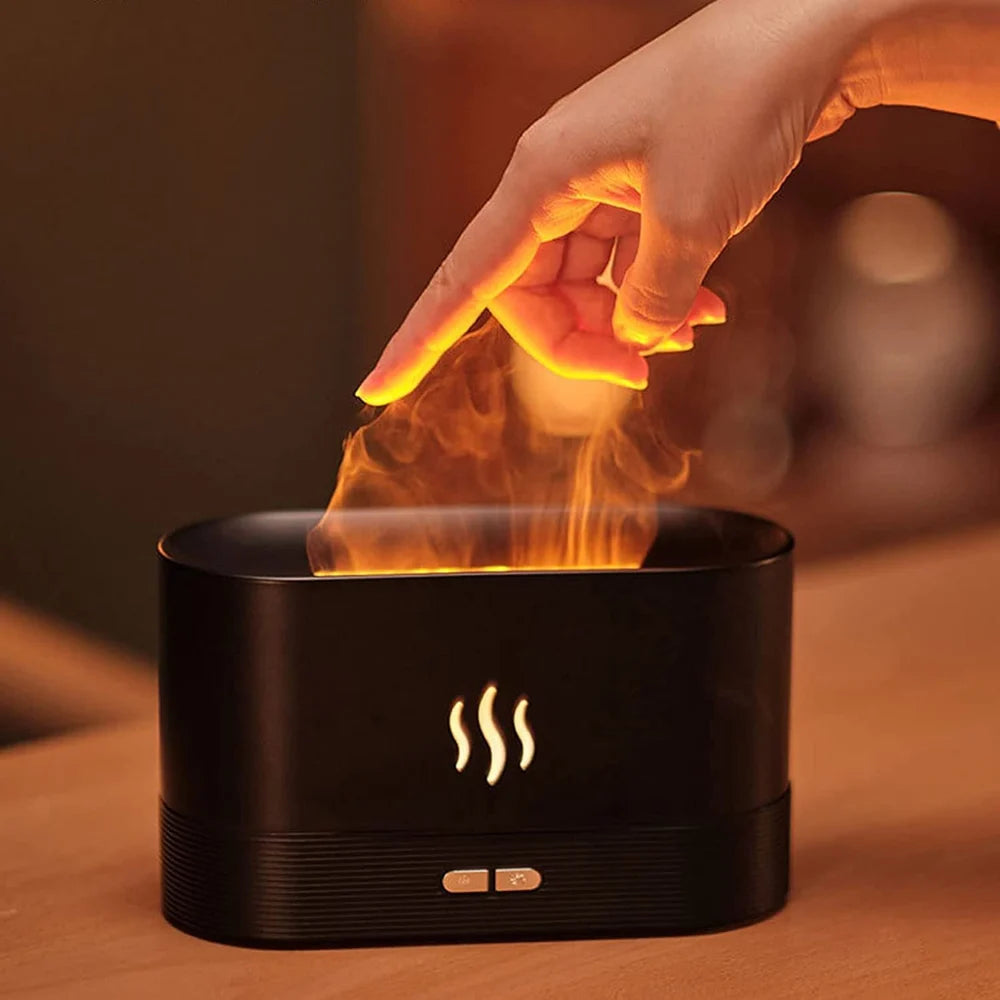 Flame Humidifier Diffuser – Ultrasonic Aromatherapy Essential Oil Diffuser