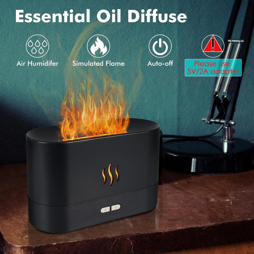 Flame Humidifier Diffuser – Ultrasonic Aromatherapy Essential Oil Diffuser