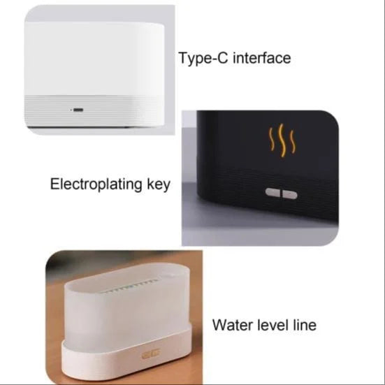 Flame Humidifier Diffuser – Ultrasonic Aromatherapy Essential Oil Diffuser