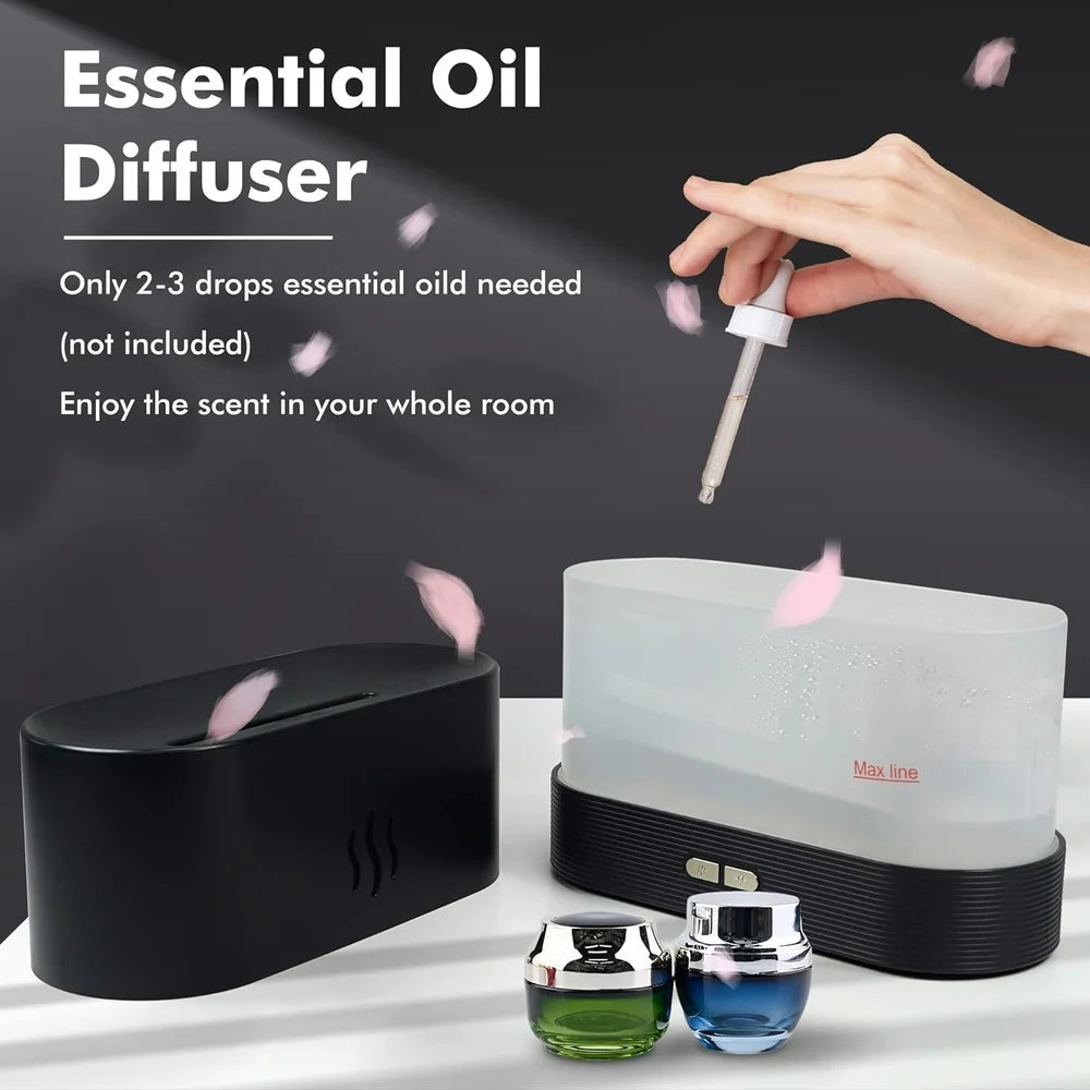 Flame Humidifier Diffuser – Ultrasonic Aromatherapy Essential Oil Diffuser